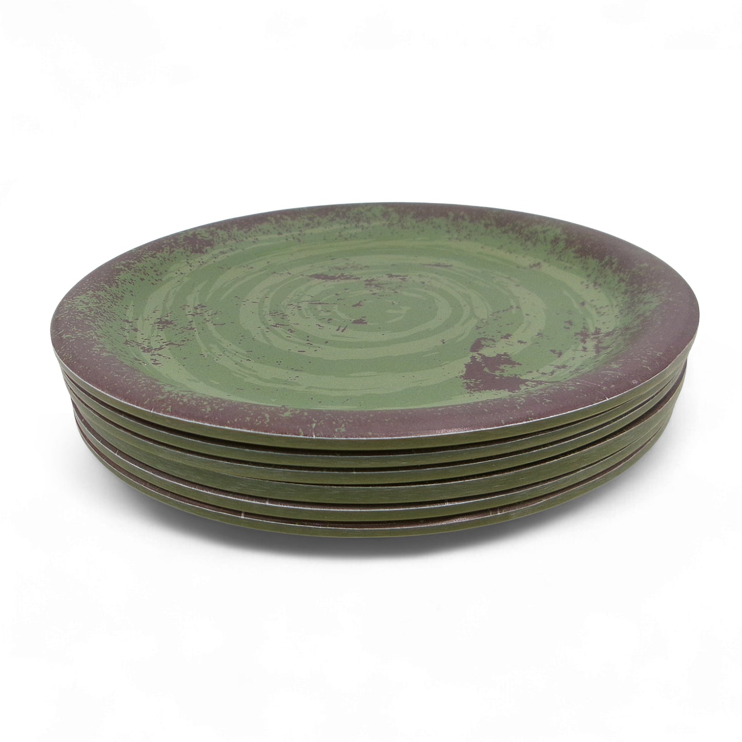 SUPERWARE | Pure Melamine | Dinner Plate Set - Rustic Q Olive Green (11.0") | 6 Nos. | Stain Free, Glazed Finish