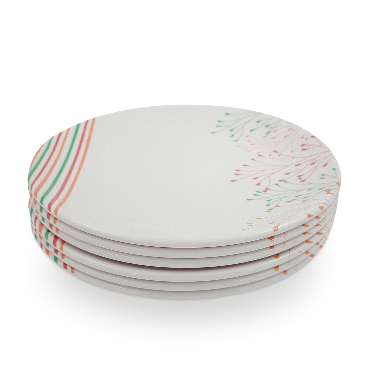 SUPERWARE | Pure Melamine | Buffet Plate Set – Rainbow (12.5”) | 6 Nos. | Stain Free, Glazed Finish