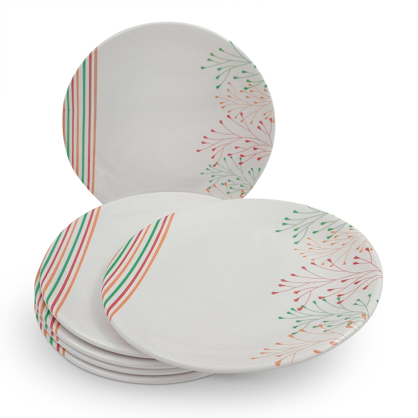 SUPERWARE | Pure Melamine | Buffet Plate Set – Rainbow (12.5”) | 6 Nos. | Stain Free, Glazed Finish
