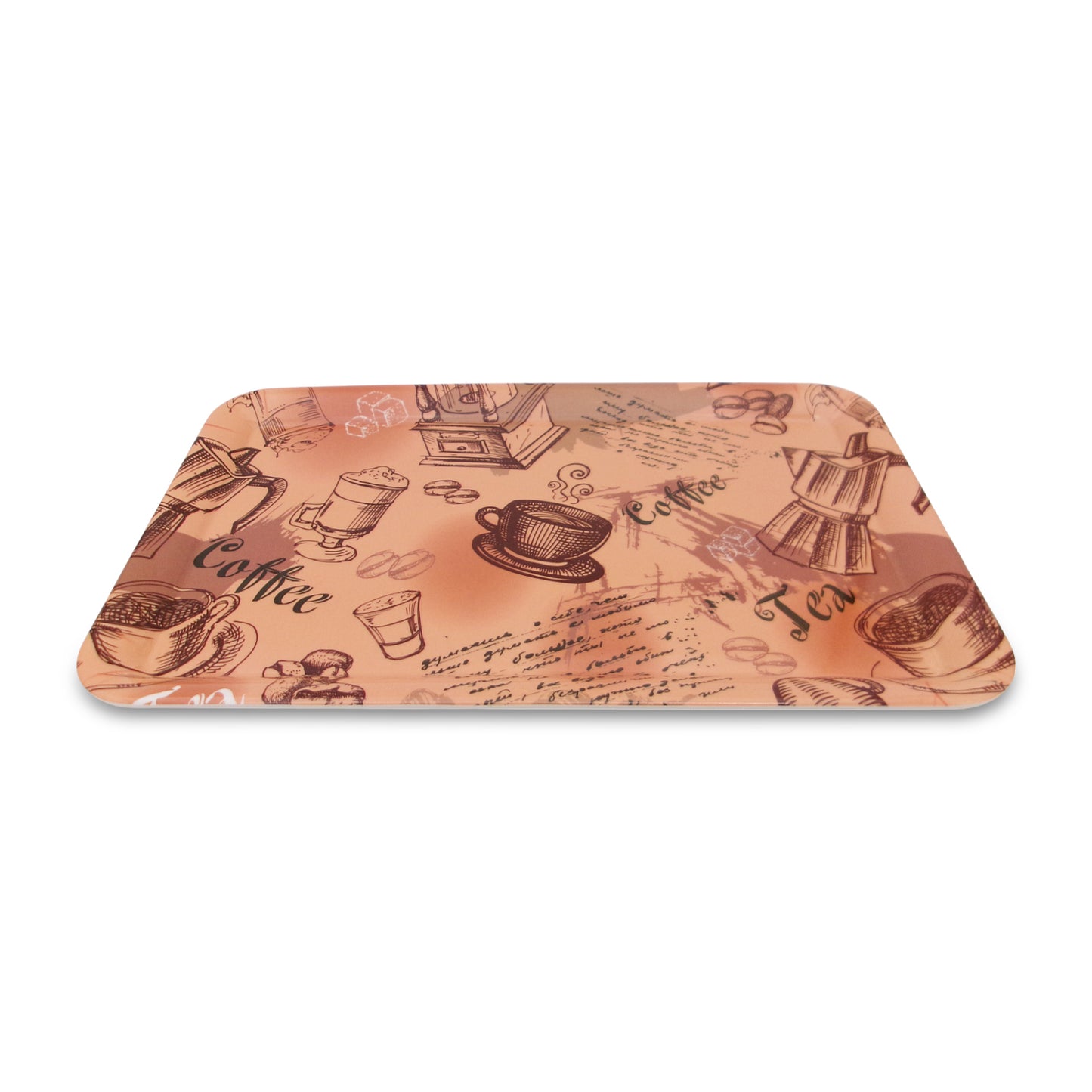 SUPERWARE | Pure Melamine | Retro Tray Set - Coffee House | Set Of 3 Pcs.| Stain Free, Glazed Finish
