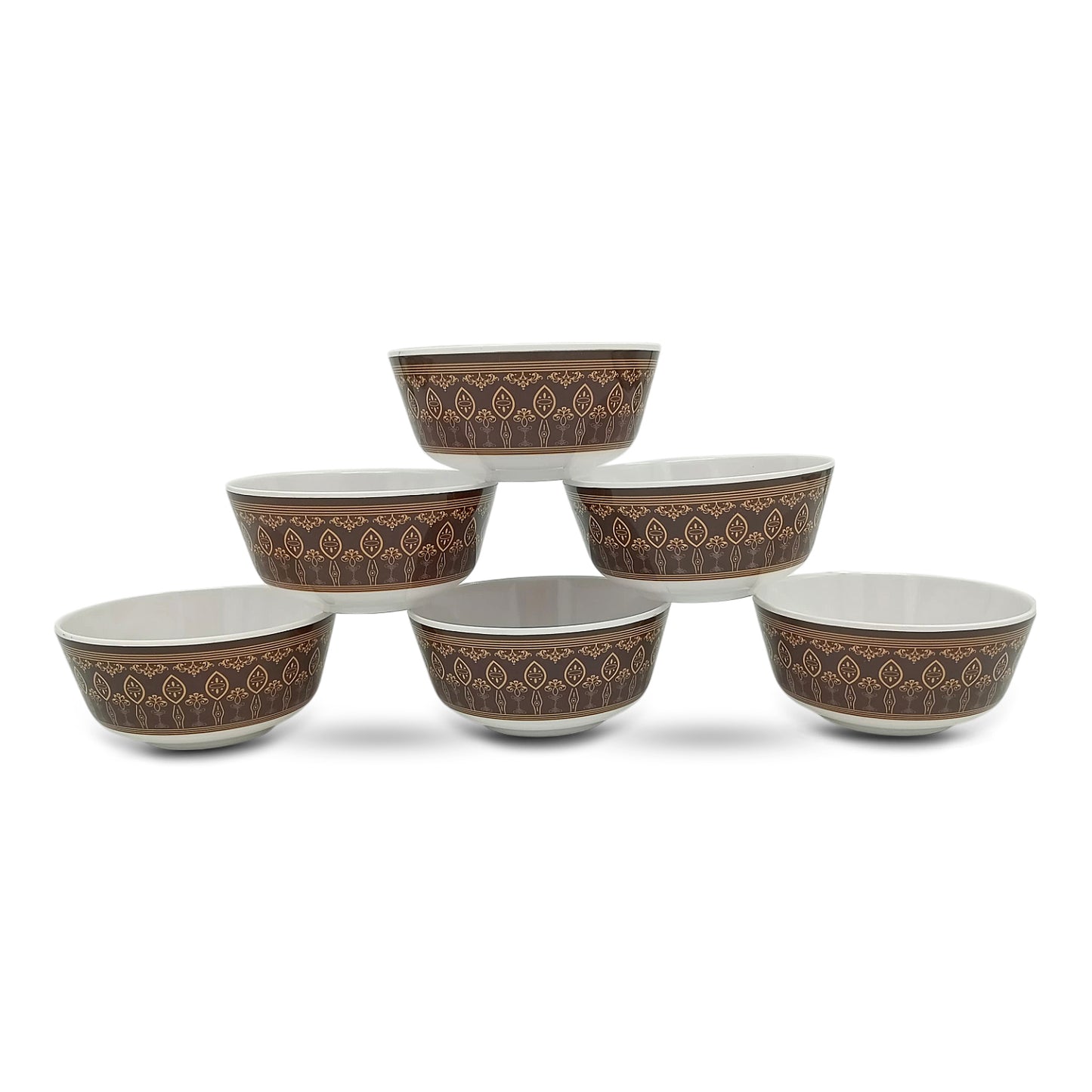 SUPERWARE | Pure Melamine | Bowl Set - Royal Golden Brown 4" | 6 Nos. | Stain Free, Glazed Finish