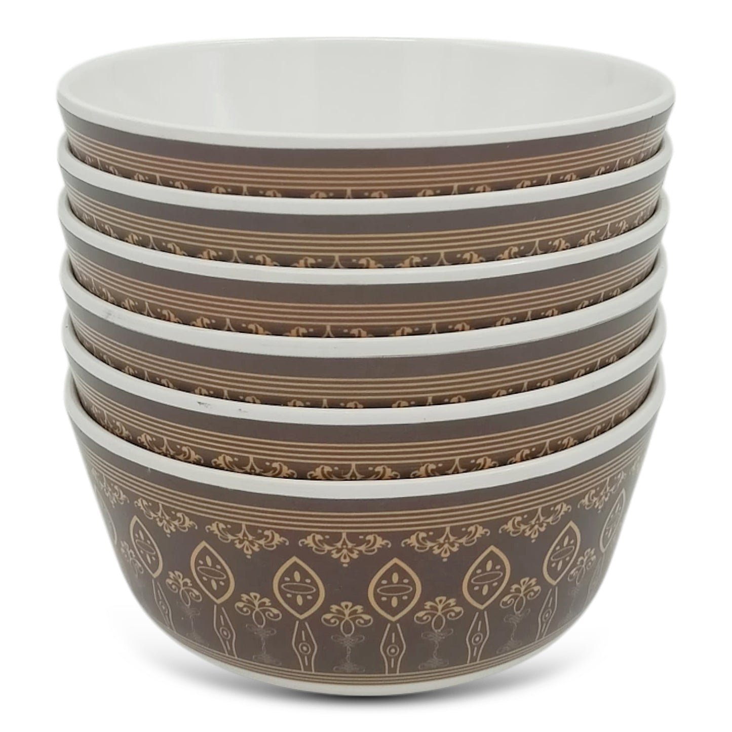 SUPERWARE | Pure Melamine | Bowl Set - Royal Golden Brown 4" | 6 Nos. | Stain Free, Glazed Finish