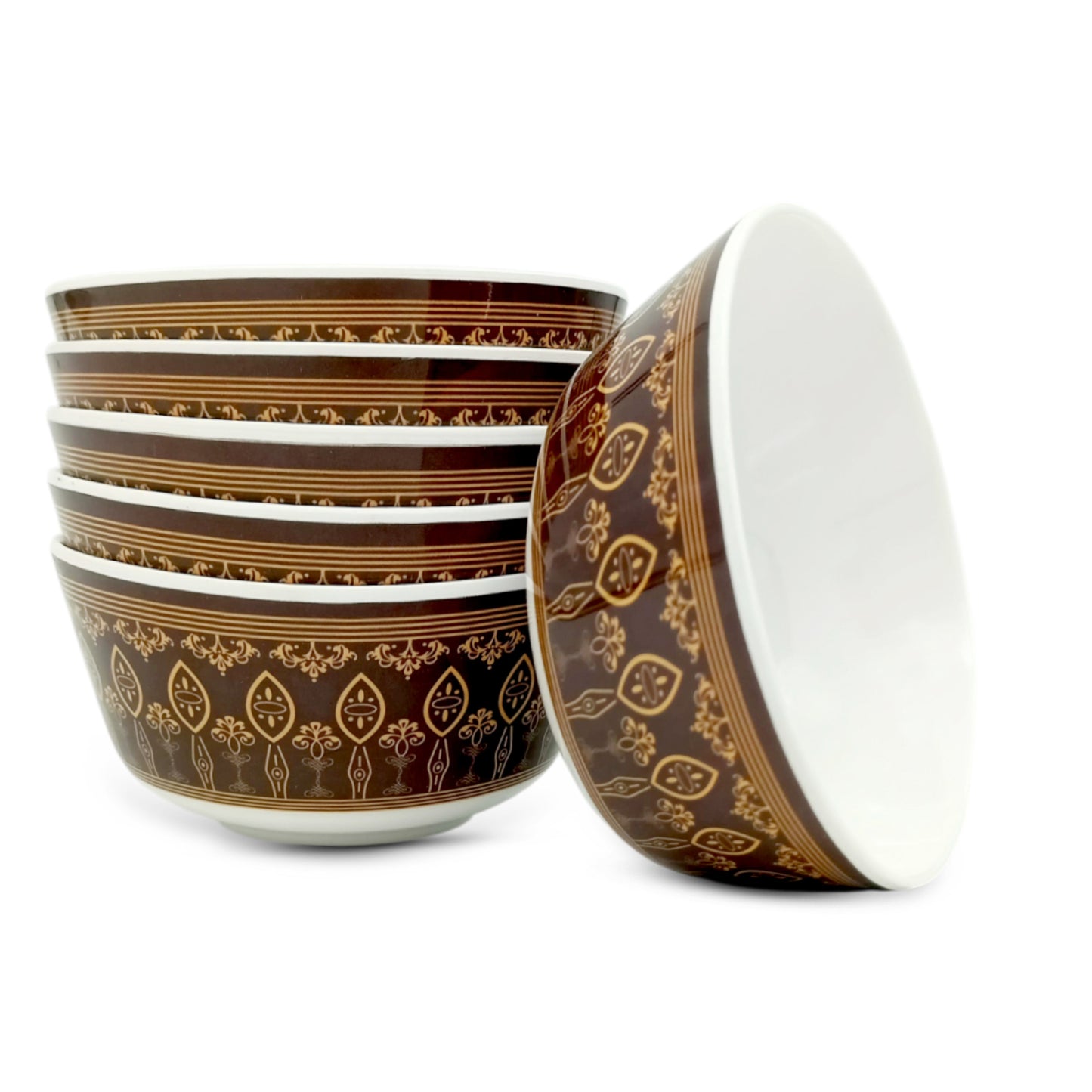 SUPERWARE | Pure Melamine | Bowl Set - Royal Golden Brown 4" | 6 Nos. | Stain Free, Glazed Finish