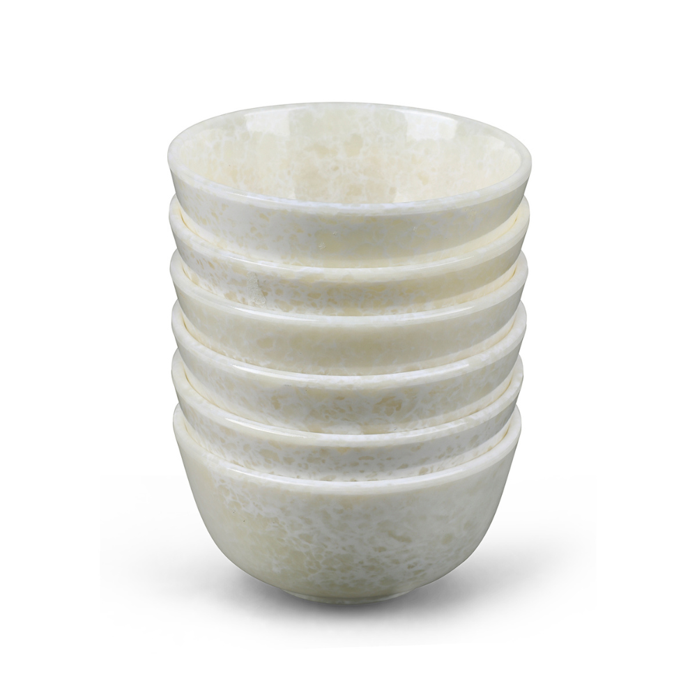 SUPERWARE | Pure Melamine | Bowl Set - Glossy Super Pearl 4" | 6 Nos.| Stain Free, Glazed Finish