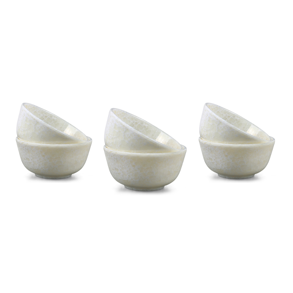 SUPERWARE | Pure Melamine | Bowl Set - Glossy Super Pearl 4" | 6 Nos.| Stain Free, Glazed Finish