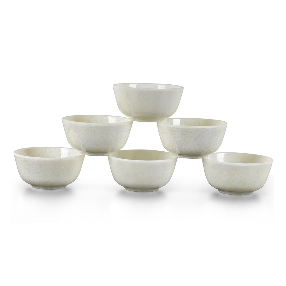 SUPERWARE | Pure Melamine | Bowl Set - Glossy Super Pearl 4" | 6 Nos.| Stain Free, Glazed Finish