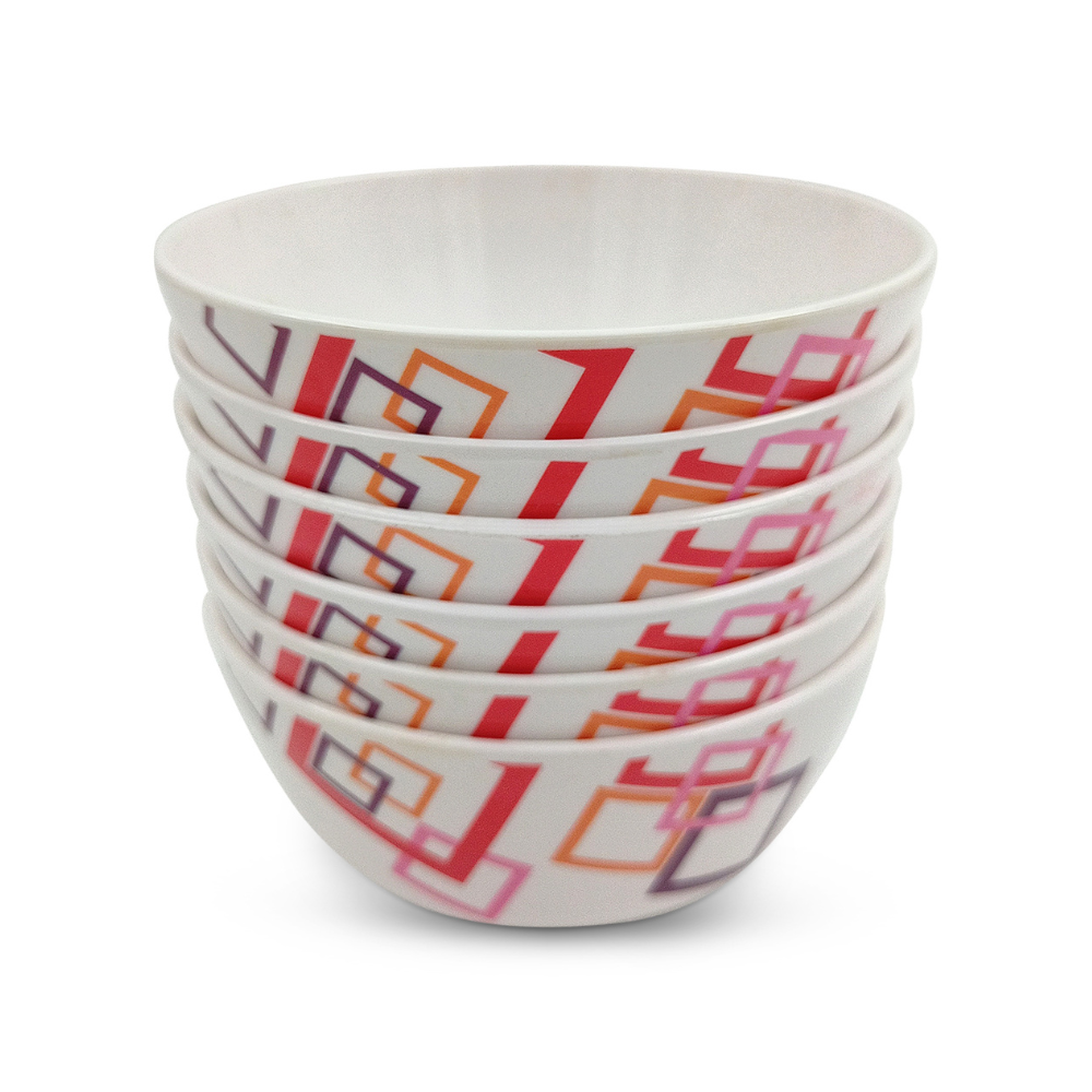 SUPERWARE | Pure Melamine | Katori Set - INDIAN SQUARE (3.5") | 6 Nos.| Stain Free, Glazed Finish