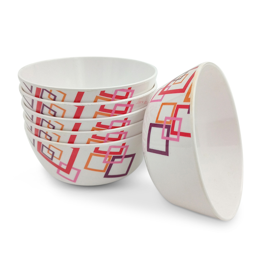 SUPERWARE | Pure Melamine | Katori Set - INDIAN SQUARE (3.5") | 6 Nos.| Stain Free, Glazed Finish