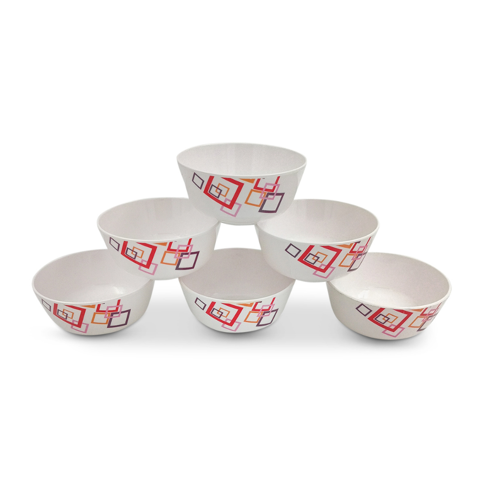 SUPERWARE | Pure Melamine | Katori Set - INDIAN SQUARE (3.5") | 6 Nos.| Stain Free, Glazed Finish