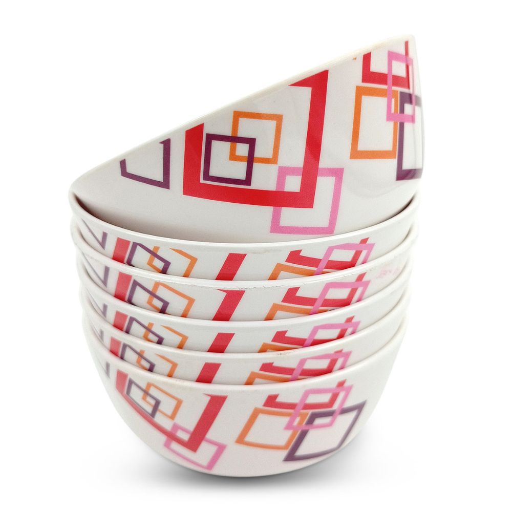 SUPERWARE | Pure Melamine | Katori Set - INDIAN SQUARE (3.5") | 6 Nos.| Stain Free, Glazed Finish