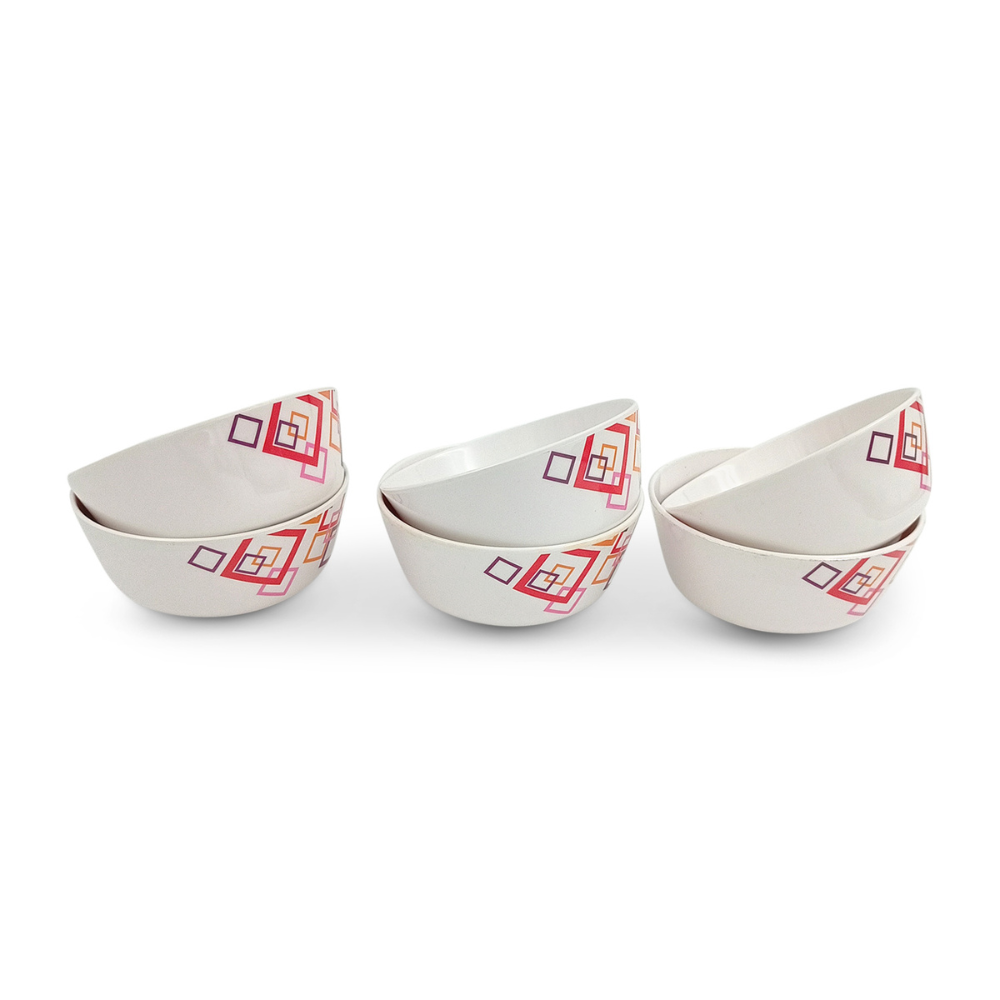 SUPERWARE | Pure Melamine | Katori Set - INDIAN SQUARE (3.5") | 6 Nos.| Stain Free, Glazed Finish