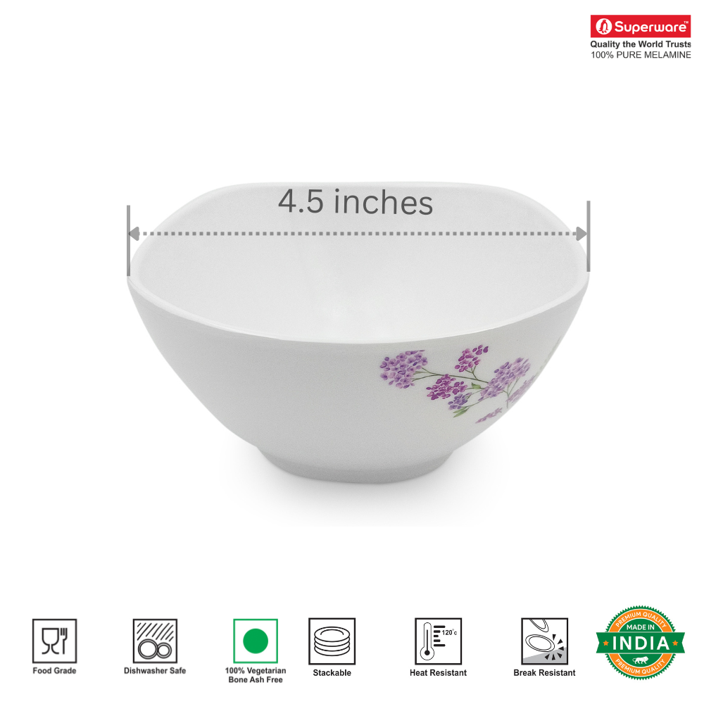 SUPERWARE, Bowl Set - LILAC FLOWER | 6 Nos.