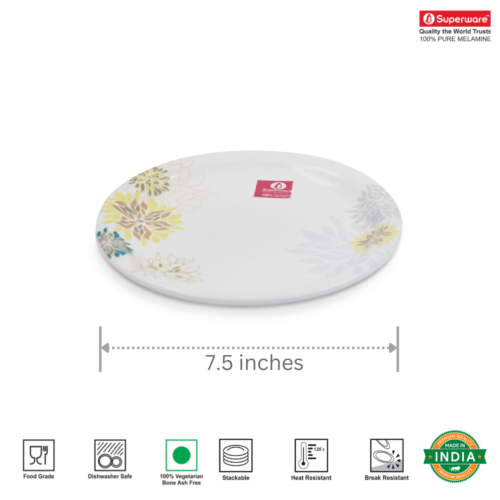 SUPERWARE, Plate Set - ETHENIC FLOWER | 6 Nos.