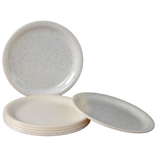 SUPERWARE | Pure melamine | Small Plate Set - GLOSSY SUPER PEARL (7.5") | 6 Nos. | Stain Free, Glazed Finish