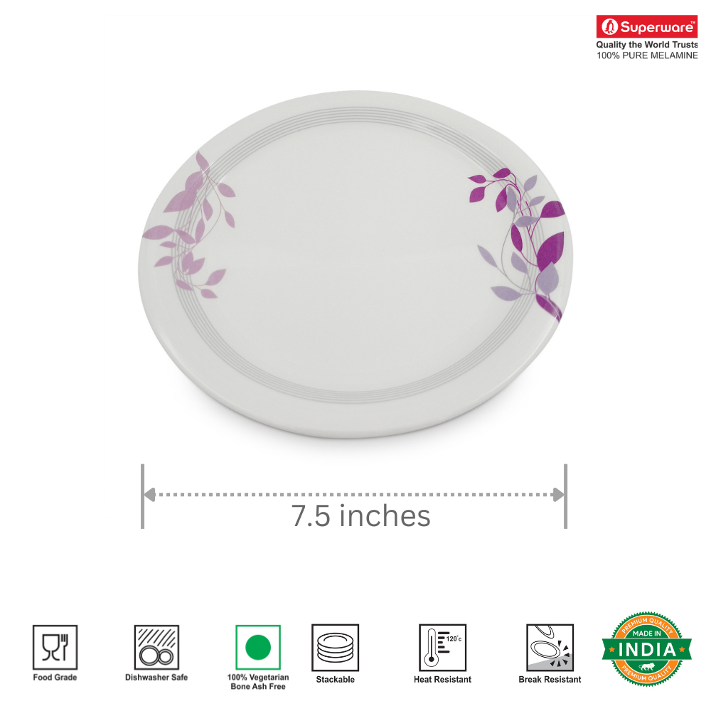 SUPERWARE, Plate Set - PURPLE PETAL | 6 Nos.