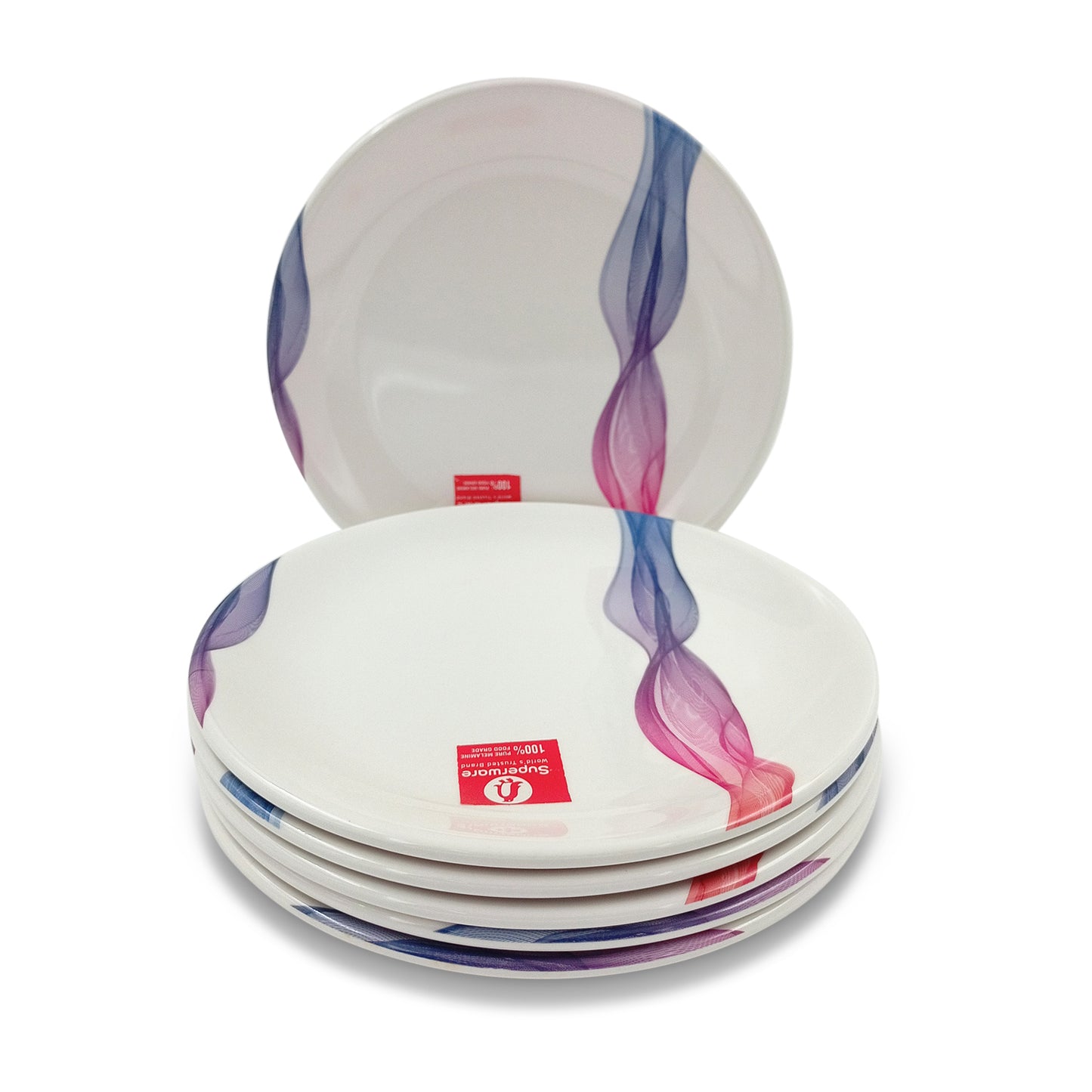SUPERWARE | Pure Melamine | Buffet Plate Set – Silky (12.5”) | 6 Nos. | Stain Free, Glazed Finish