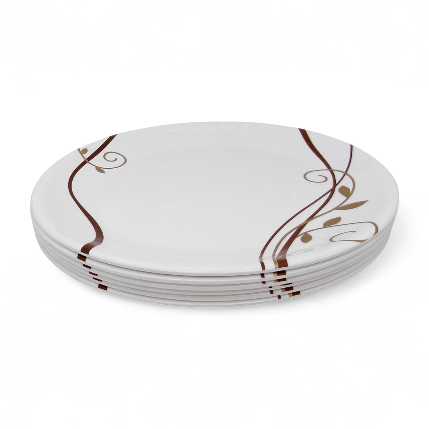 SUPERWARE | Pure Melamine | Buffet Plate Set – Spiral Fluer (12.5”) | 6 Nos. | Stain Free, Glazed Finish