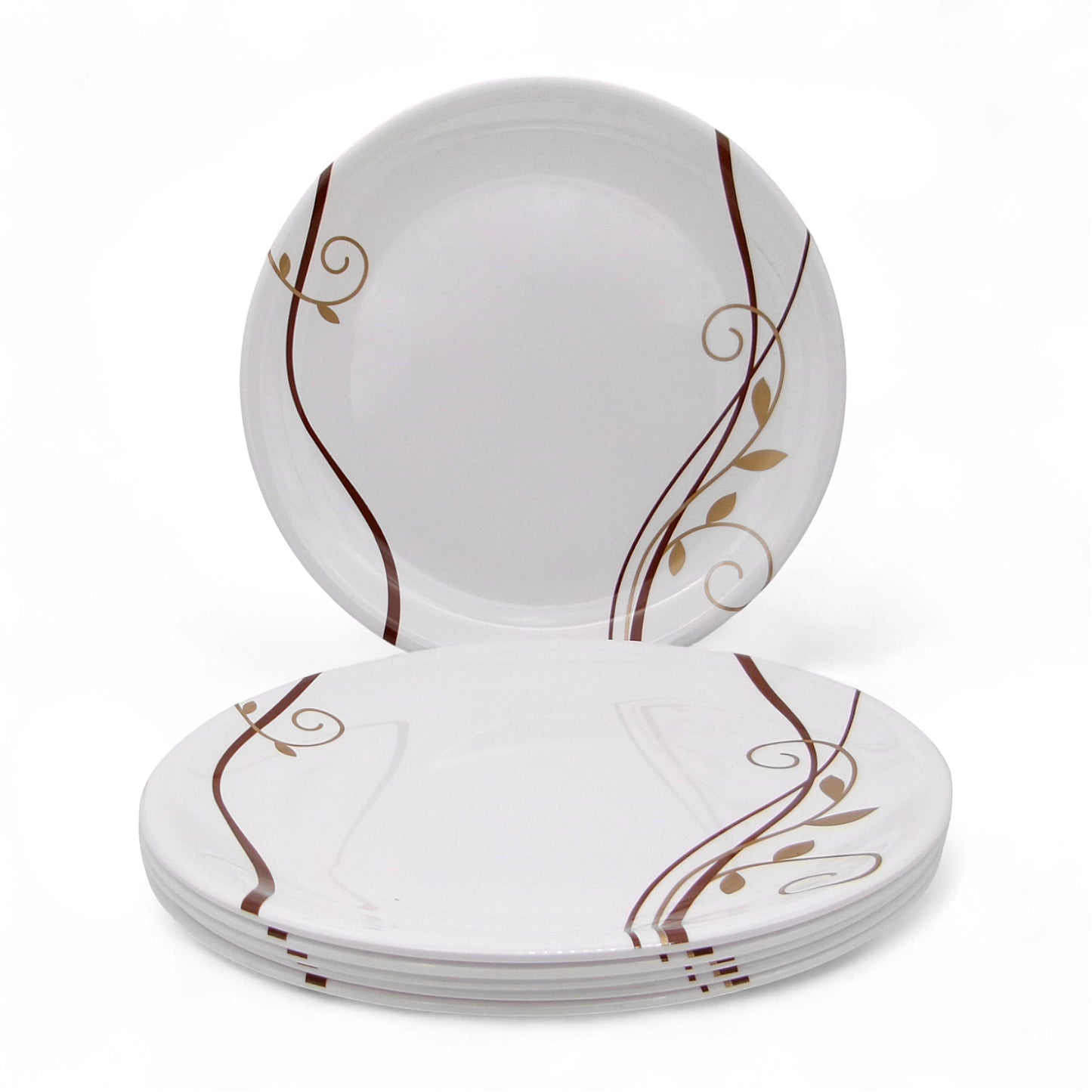 SUPERWARE | Pure Melamine | Buffet Plate Set – Spiral Fluer (12.5”) | 6 Nos. | Stain Free, Glazed Finish