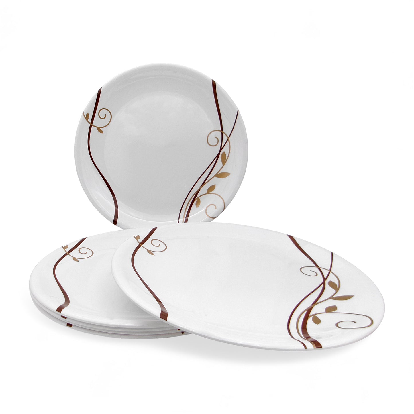 SUPERWARE | Pure Melamine | Buffet Plate Set – Spiral Fluer (12.5”) | 6 Nos. | Stain Free, Glazed Finish