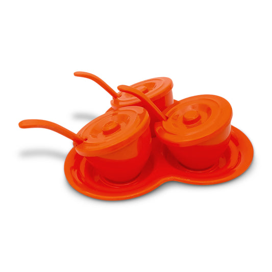 SUPERWARE | Pure Melamine | Trio Sauce Set - Orange | Set Of 10 Pcs.| Stain Free, Glazed Finish