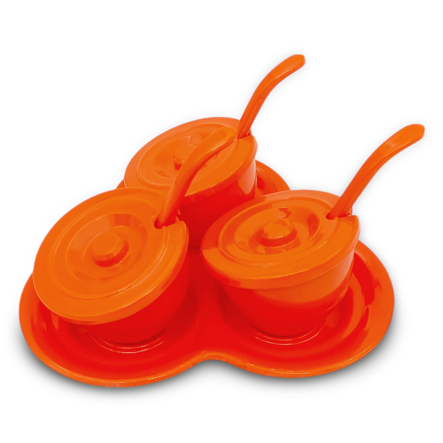 SUPERWARE | Pure Melamine | Trio Sauce Set - Orange | Set Of 10 Pcs.| Stain Free, Glazed Finish