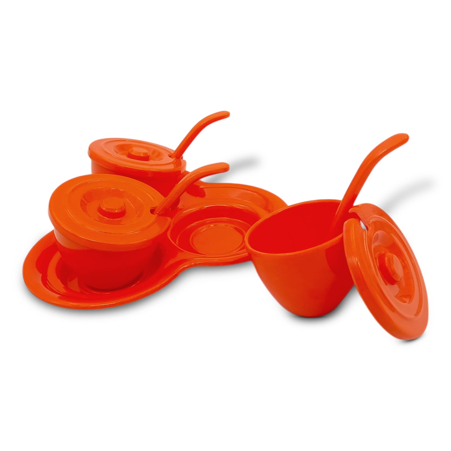 SUPERWARE | Pure Melamine | Trio Sauce Set - Orange | Set Of 10 Pcs.| Stain Free, Glazed Finish