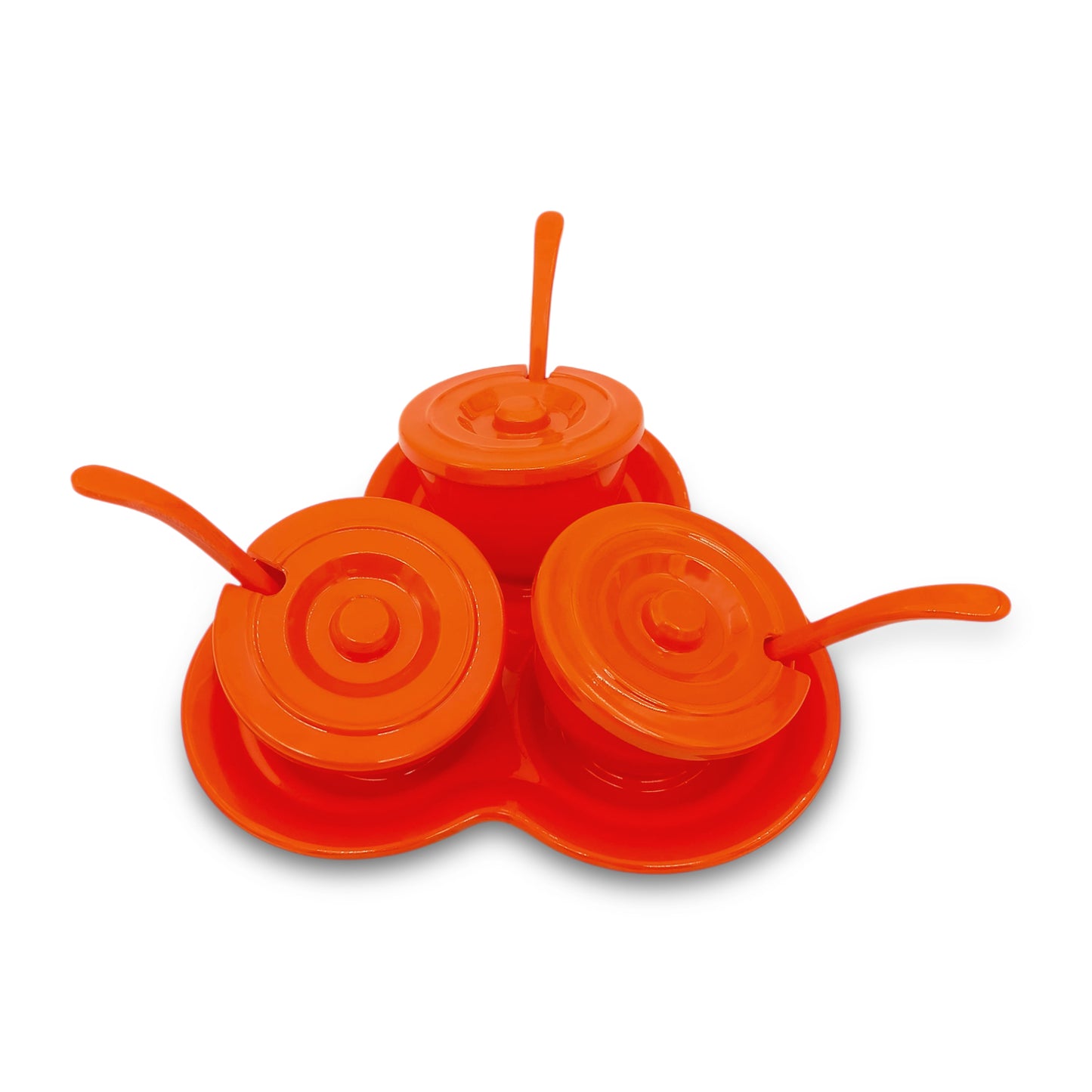SUPERWARE | Pure Melamine | Trio Sauce Set - Orange | Set Of 10 Pcs.| Stain Free, Glazed Finish