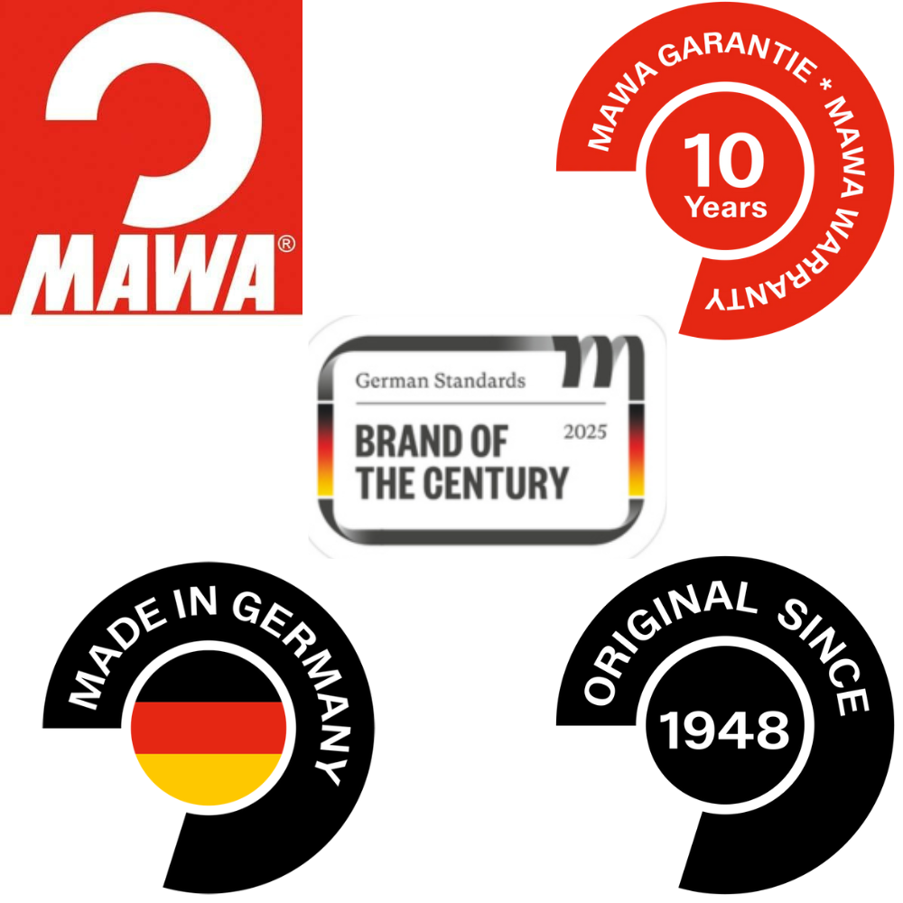 MAWA | Made in Germany | Metal Hanger Set | Coat Hanger | Bodyform 42/LS | Non-Slip Coating | 360° Rotatable Swivel Hook | Widened Shoulder Support | 5 Pieces