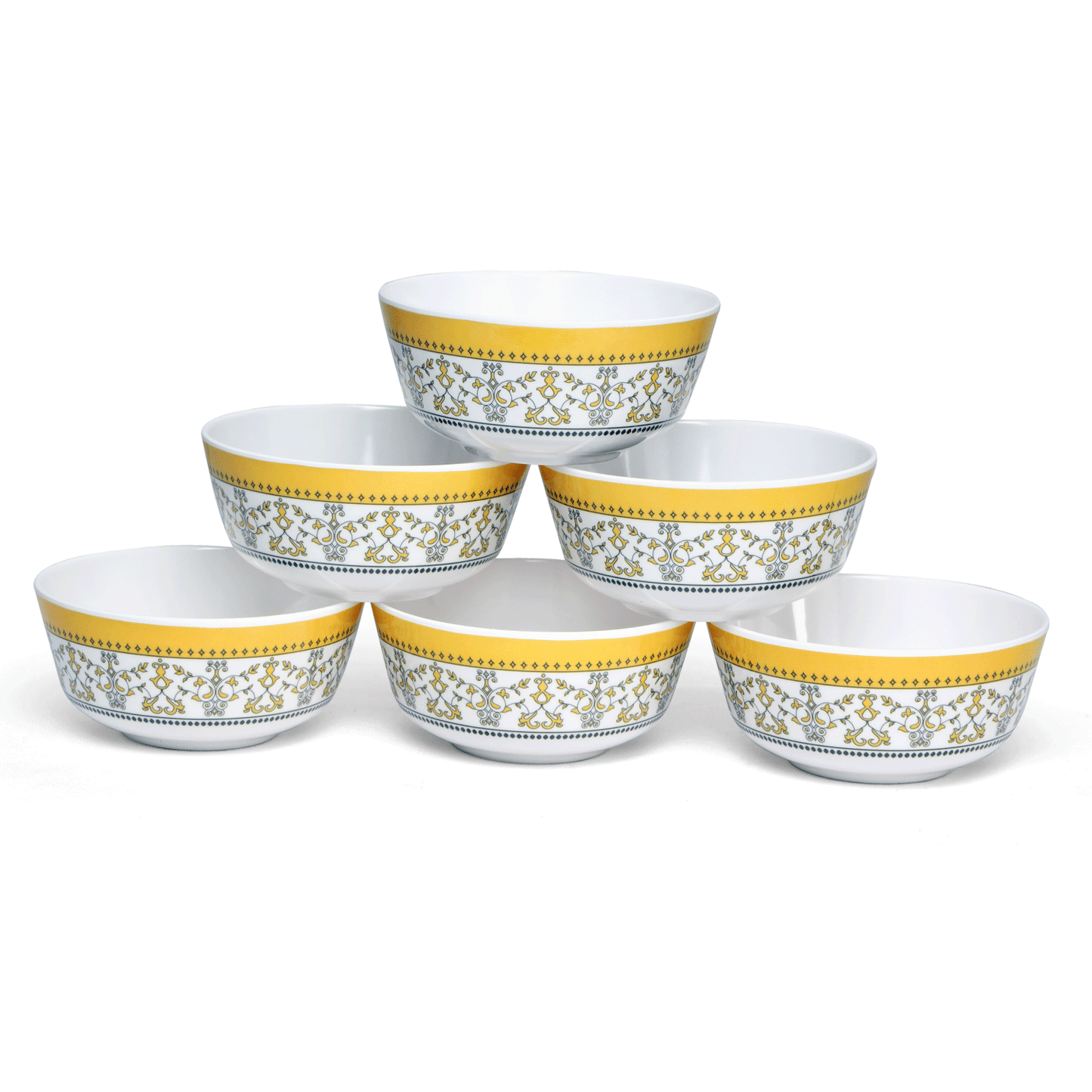 SUPERWARE | Pure Melamine | Soup Bowl Set - FORGETMENOT (4.5") | 6 Nos. | Stain Free, Glazed Finish