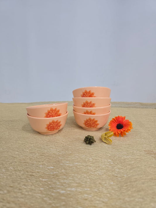 EKTRA | Premium Melamine | Katori Set – Lotus (6 Nos) | Durable, Fade Proof