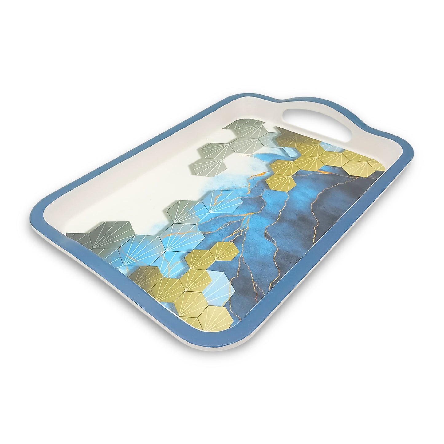 SUPERWARE | Pure Melamine | Matrix Tray Set - Mistpeak | Set Of 3 Pcs.| Stain Free, Glazed Finish