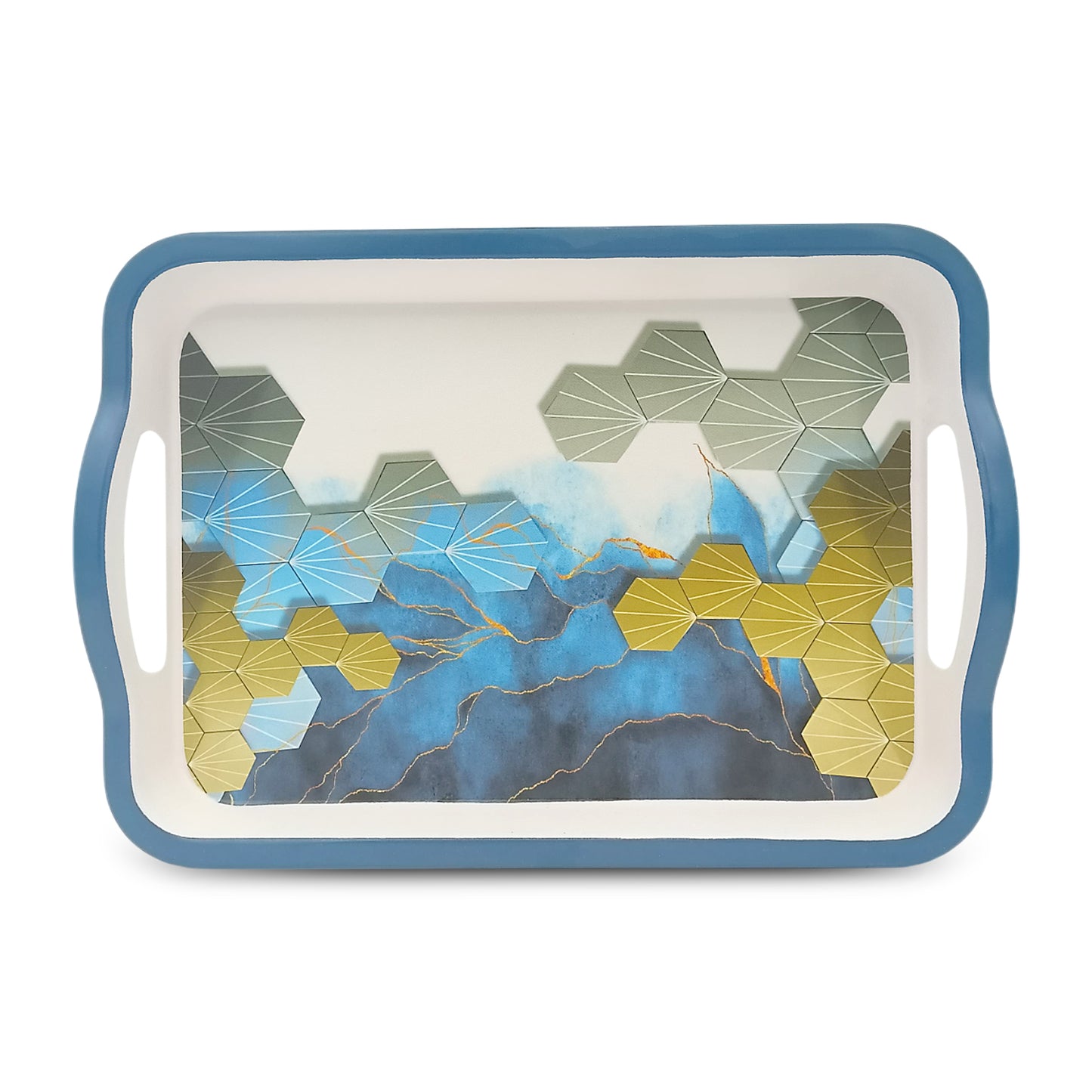 SUPERWARE | Pure Melamine | Matrix Tray Set - Mistpeak | Set Of 3 Pcs.| Stain Free, Glazed Finish