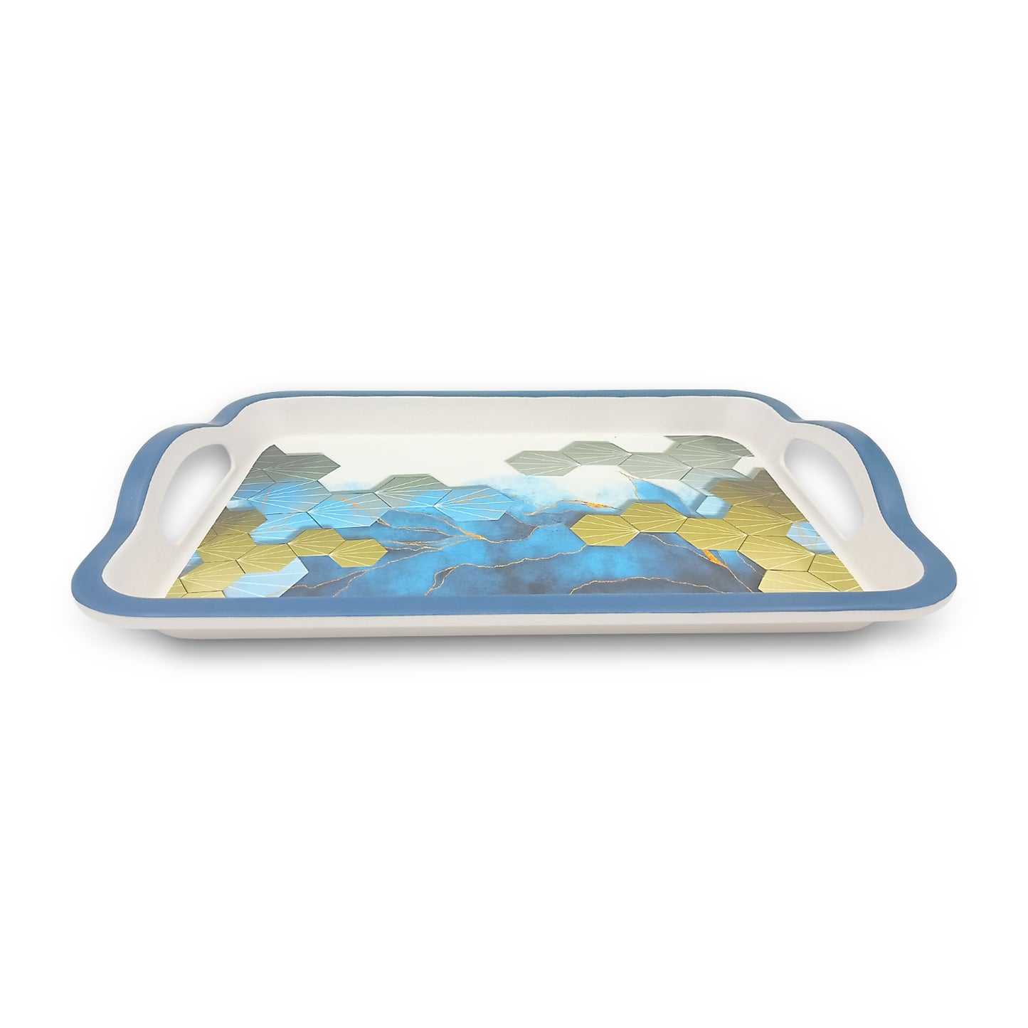 SUPERWARE | Pure Melamine | Matrix Tray Set - Mistpeak | Set Of 3 Pcs.| Stain Free, Glazed Finish