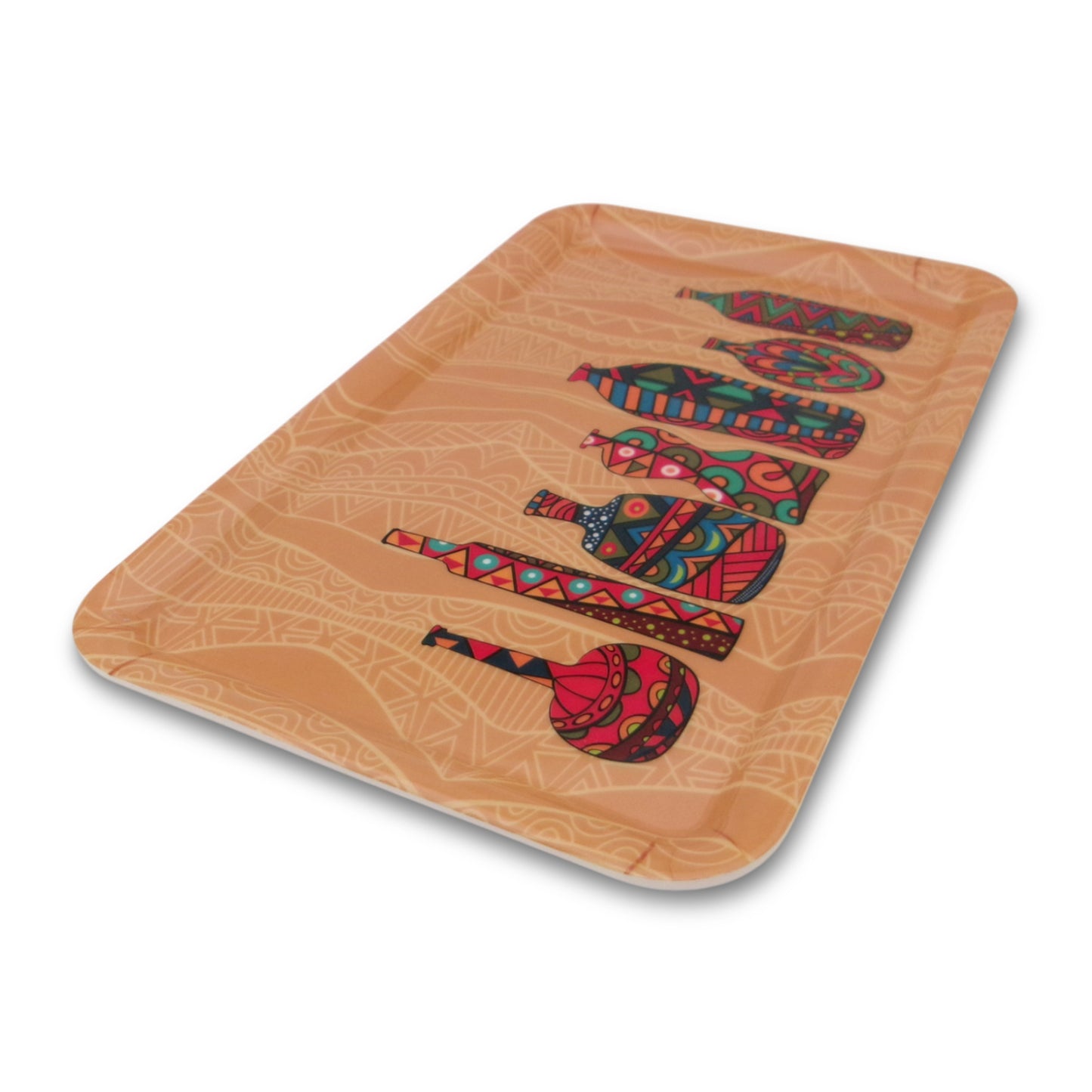 SUPERWARE | Pure Melamine | Retro Tray Set - African Vases | Set Of 3 Pcs.| Stain Free, Glazed Finish