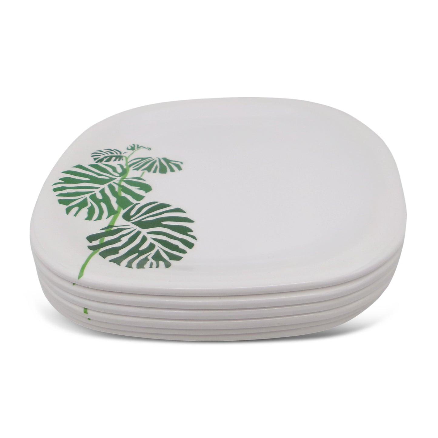 SUPERWARE | Pure Melamine | Small Plate Set - Swiss Leave (7.5") | 6 Nos. | Stain Free, Glazed Finish