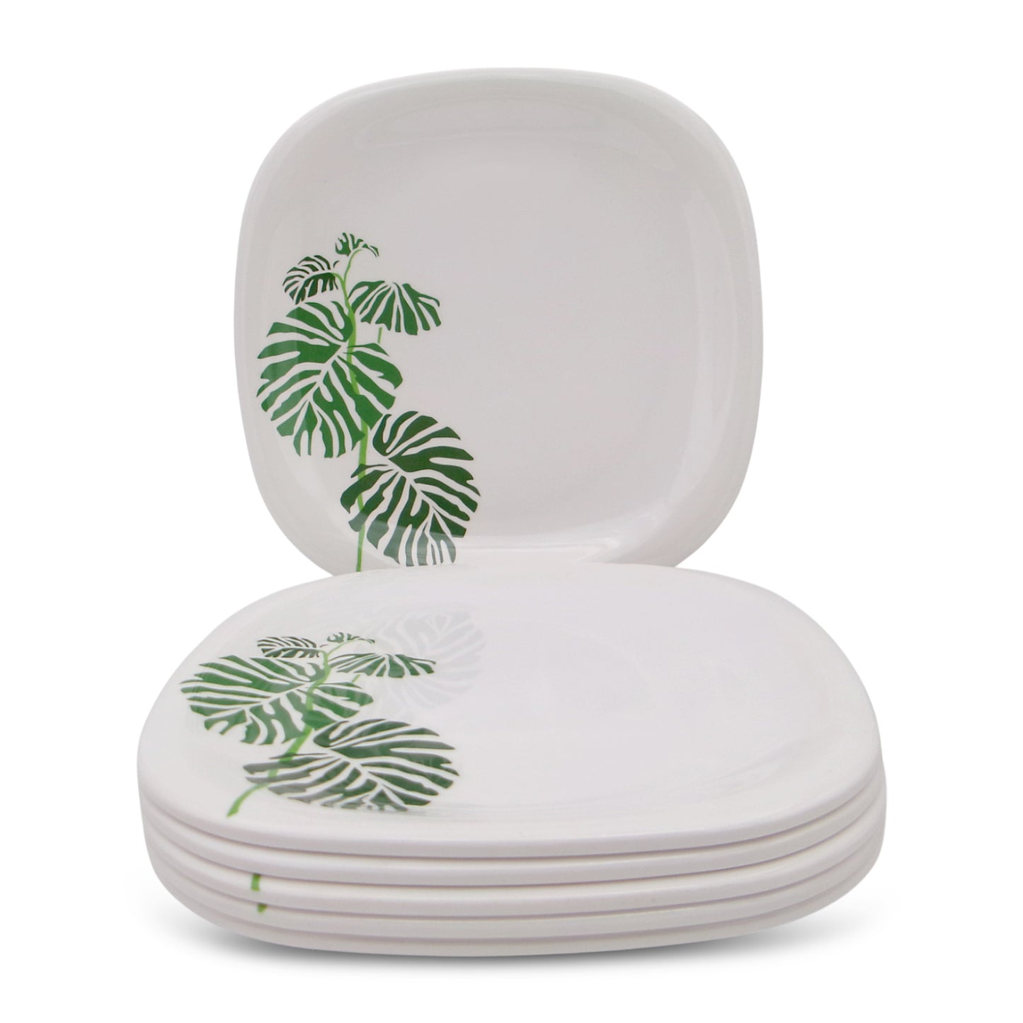 SUPERWARE | Pure Melamine | Small Plate Set - Swiss Leave (7.5") | 6 Nos. | Stain Free, Glazed Finish