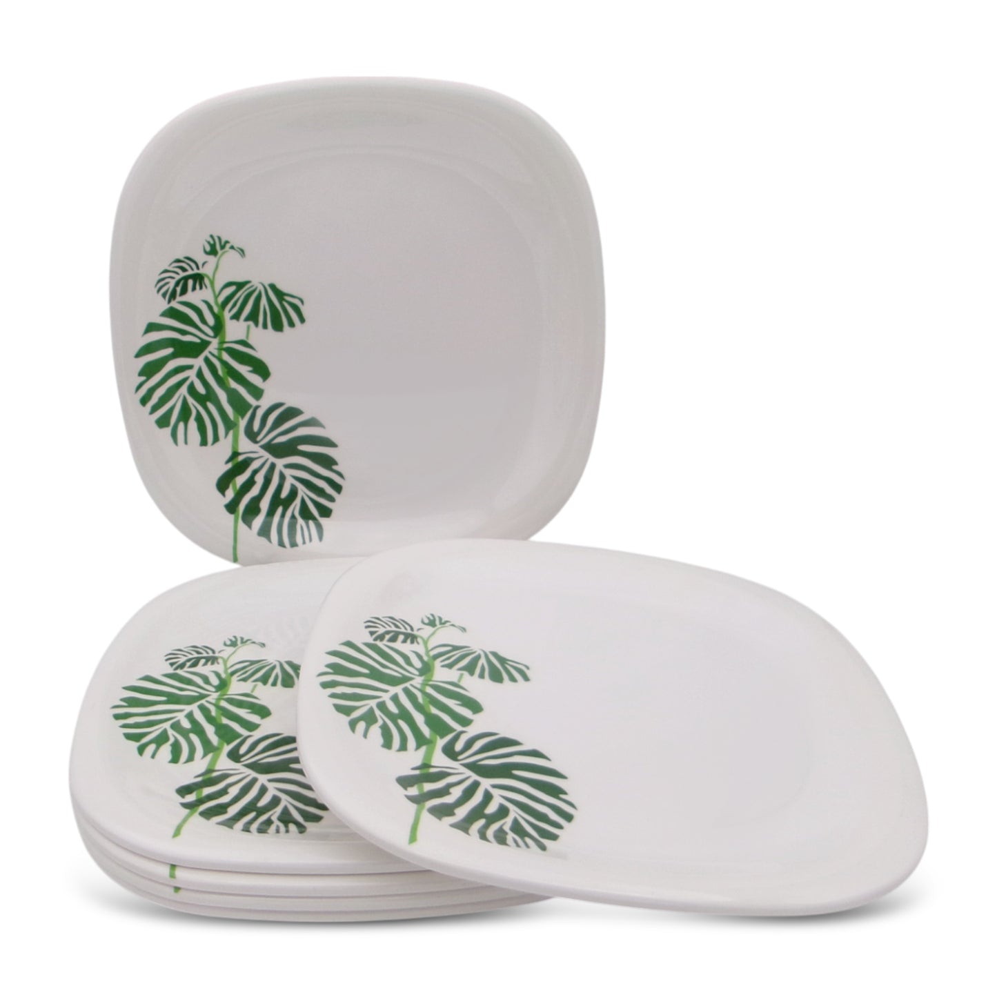 SUPERWARE | Pure Melamine | Small Plate Set - Swiss Leave (7.5") | 6 Nos. | Stain Free, Glazed Finish
