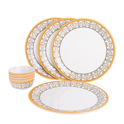 SUPERWARE | Pure Melamine | Dinner Set - ForgetMeNot | Set Of 8 Pcs. | Stain Free, Glazed Finish