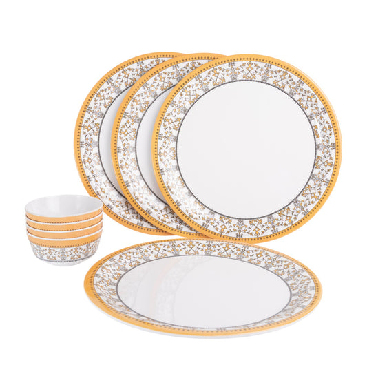 SUPERWARE | Pure Melamine | Dinner Set - ForgetMeNot | Set Of 8 Pcs. | Stain Free, Glazed Finish