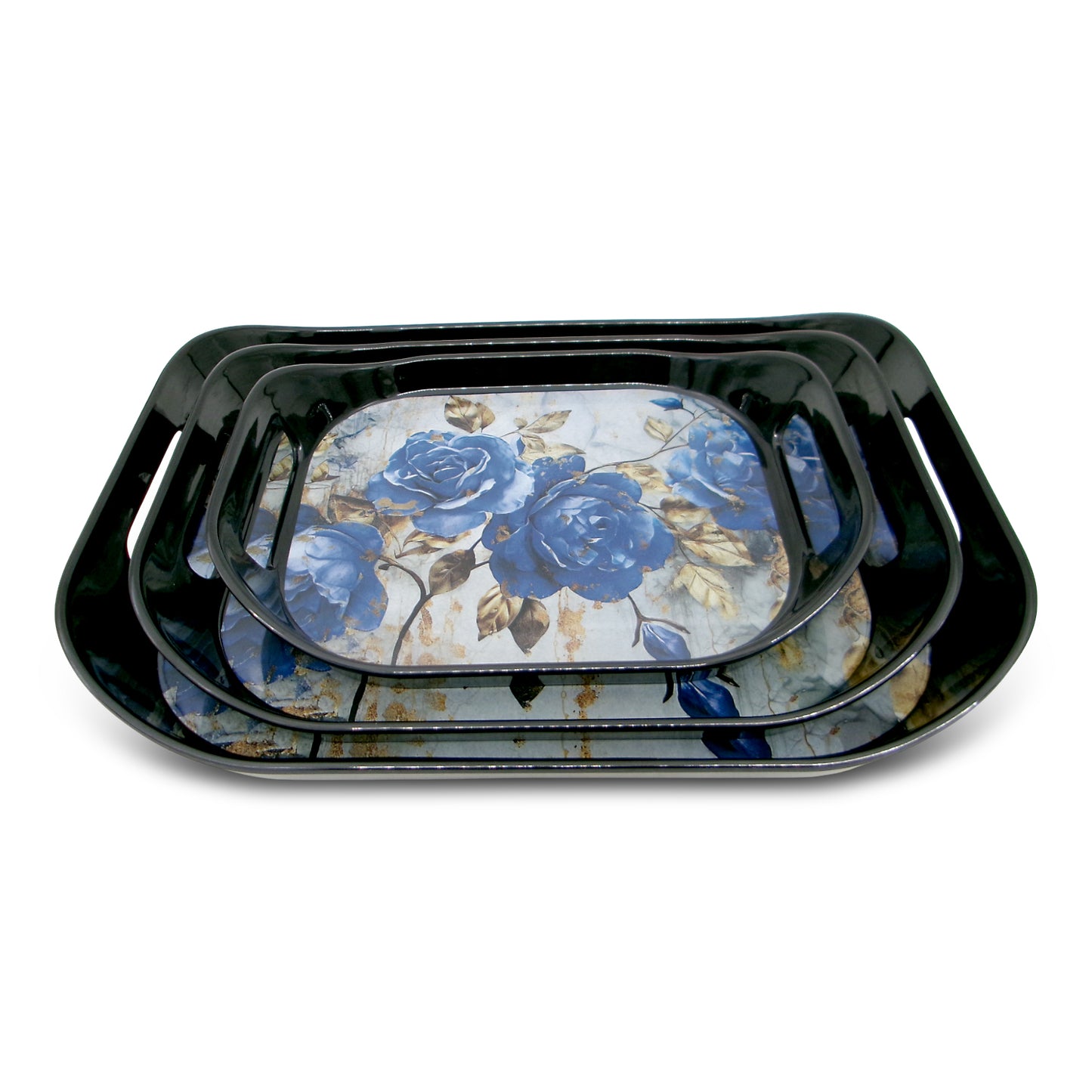 SUPERWARE | Pure Melamine | Rando Tray Set - Naptune Rose | Set Of 3 Pcs.| Stain Free, Glazed Finish