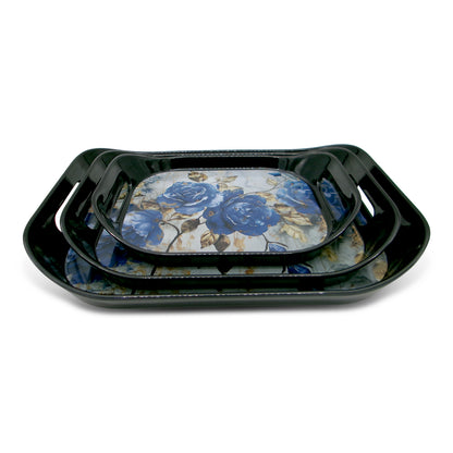 SUPERWARE | Pure Melamine | Rando Tray Set - Naptune Rose | Set Of 3 Pcs.| Stain Free, Glazed Finish