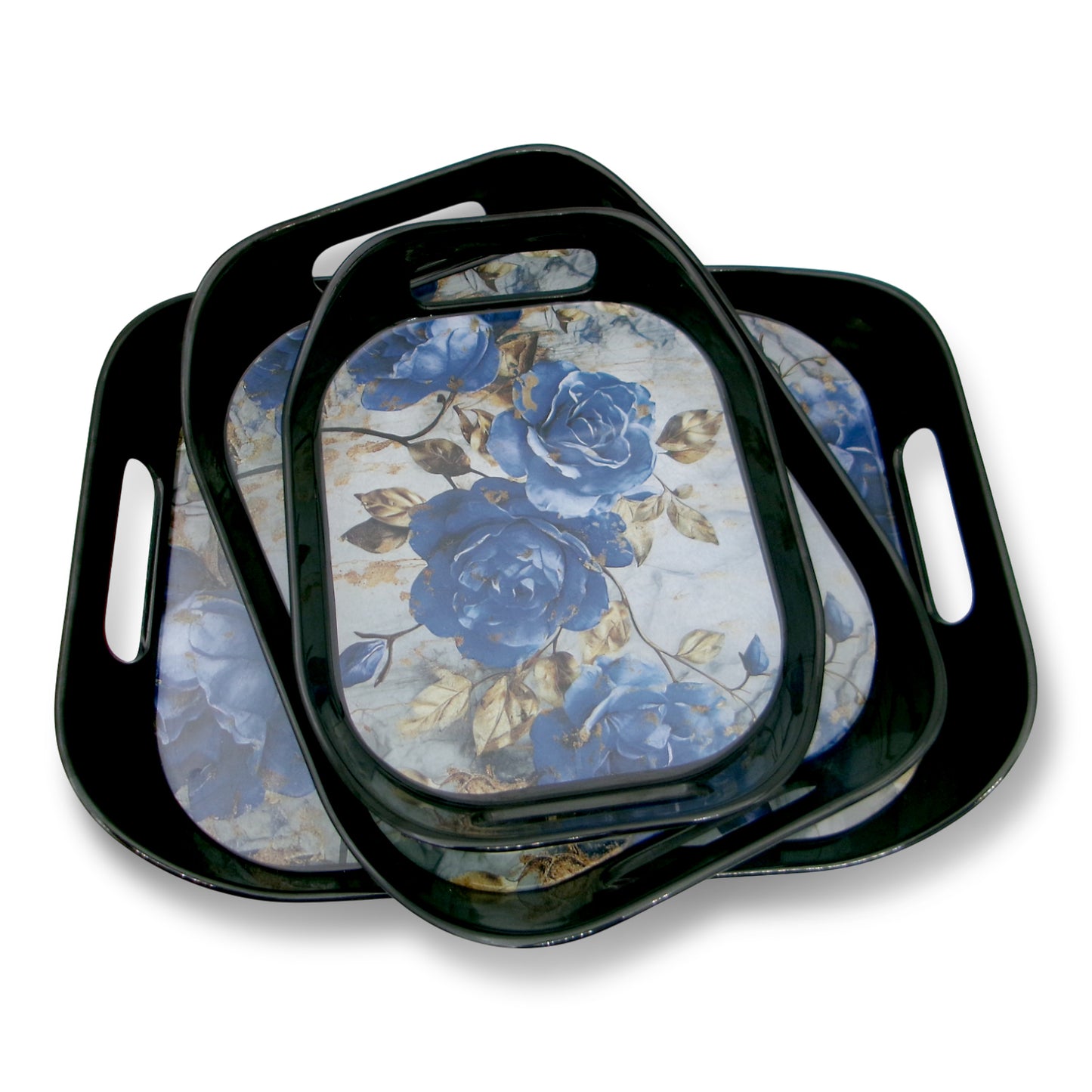 SUPERWARE | Pure Melamine | Rando Tray Set - Naptune Rose | Set Of 3 Pcs.| Stain Free, Glazed Finish