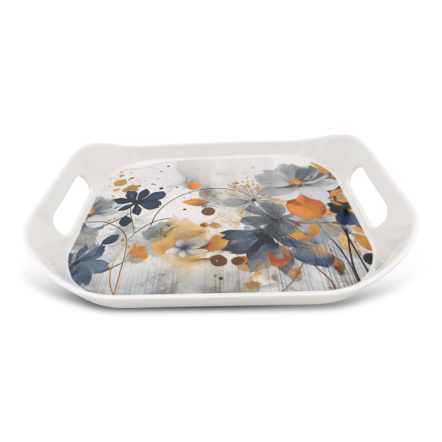 SUPERWARE | Pure Melamine | Rando Tray Set - Cottage Garden | Set Of 3 Pcs.| Stain Free, Glazed Finish