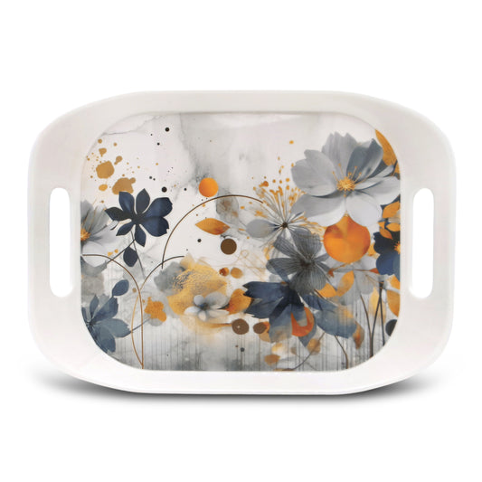 SUPERWARE | Pure Melamine | Rando Tray Set - Cottage Garden | Set Of 3 Pcs.| Stain Free, Glazed Finish