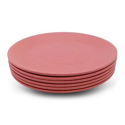 SUPERWARE | Pure Melamine | Round Dinner Plate Set - Pink Sand (11.0") | 6 Nos.| Stain Free, Glazed Finish
