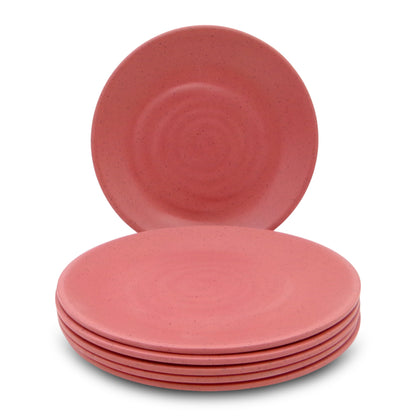 SUPERWARE | Pure Melamine | Round Dinner Plate Set - Pink Sand (11.0") | 6 Nos.| Stain Free, Glazed Finish