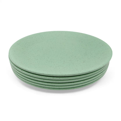 SUPERWARE | Pure Melamine | Round Dinner Plate Set - Green Sand (11.0") | 6 Nos. | Stain Free, Glazed Finish