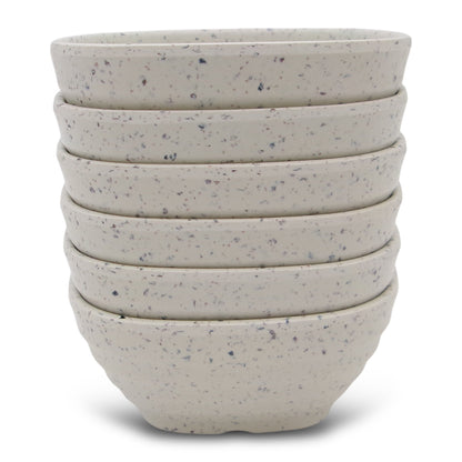 SUPERWARE | Pure Melamine | Square Soup Bowl Set - White Sand (4.25") | 6 Nos. | Stain Free, Glazed Finish