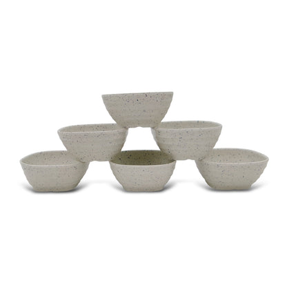 SUPERWARE | Pure Melamine | Square Soup Bowl Set - White Sand (4.25") | 6 Nos. | Stain Free, Glazed Finish