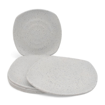 SUPERWARE | Pure Melamine | Square Small Plate Set - White Sand (7.5") | 6 Nos. | Stain Free, Glazed Finish